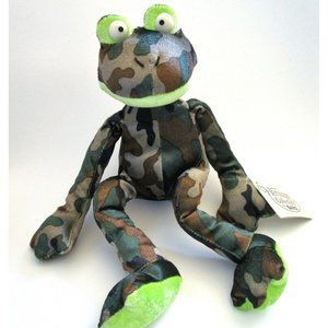 Vintage Irideskin Frog Heritage Collection by Ganz Camouflage Stuffed Plush NWT